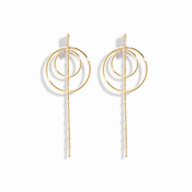 Celestial Diamond Earrings / 9K and 18K Solid Gold sold by Nyrelle Jewelry