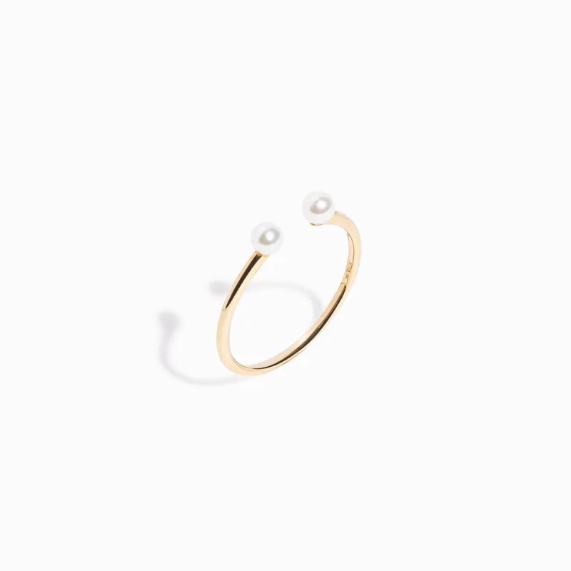 Pearlet Open Ring / 9K and 18K Solid Gold sold by Nyrelle Jewelry