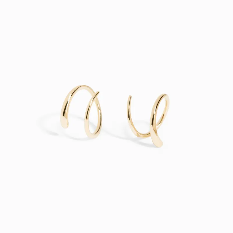 Spiral Earrings II / 9K and 18K Solid Gold sold by Nyrelle Jewelry