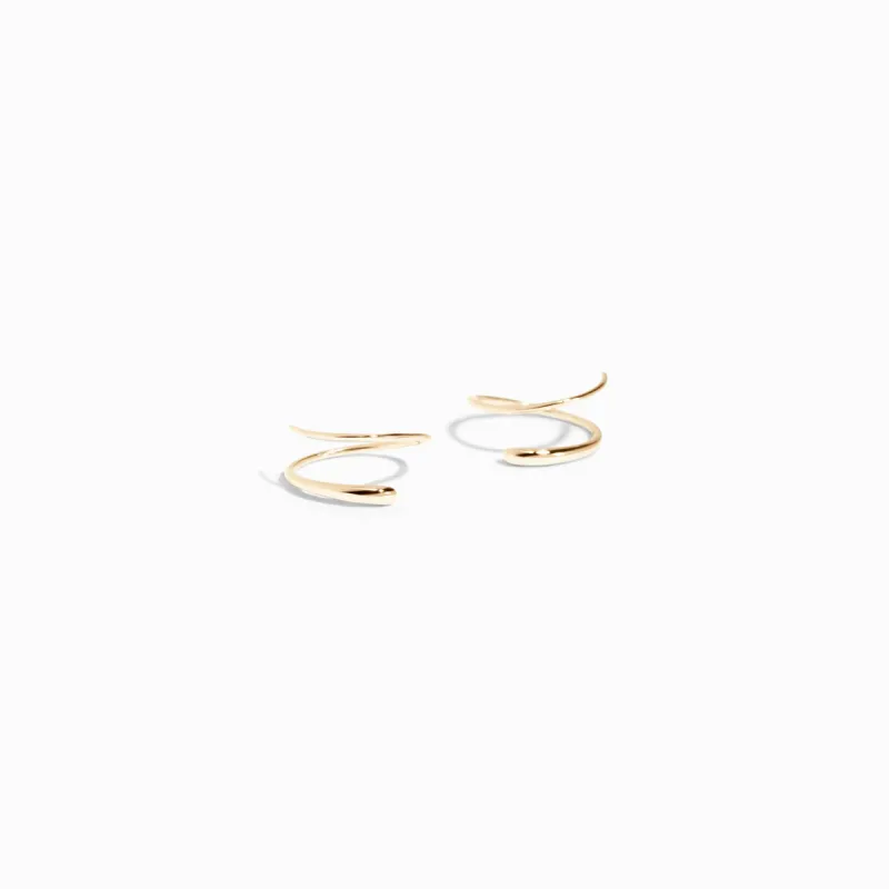 Spiral Earrings / 9K and 18K Solid Gold sold by Nyrelle Jewelry
