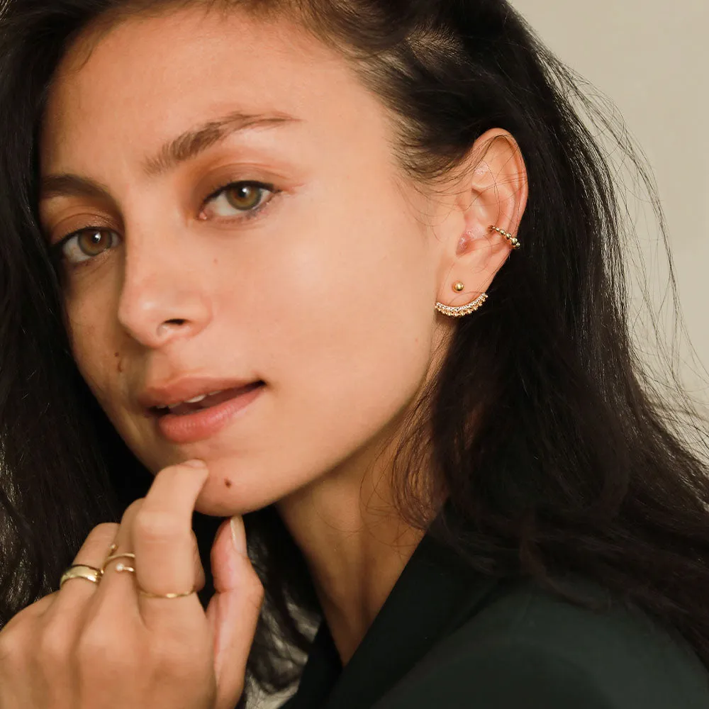 White Sapphire Beaded Ear Jackets / Vermeil sold by Nyrelle Jewelry product image thumbnail 4