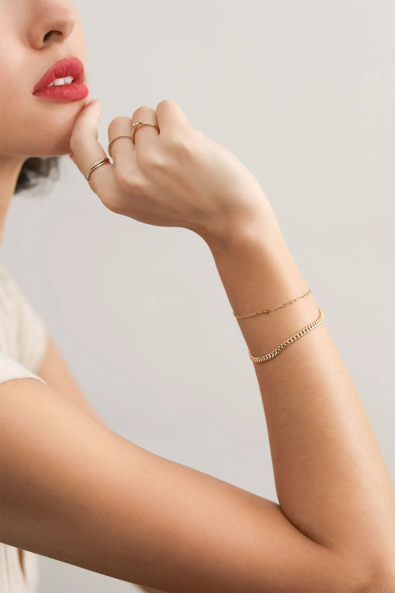 Lyre Diamond Ring / 9K and 18K Solid Gold sold by Nyrelle Jewelry product image thumbnail 2