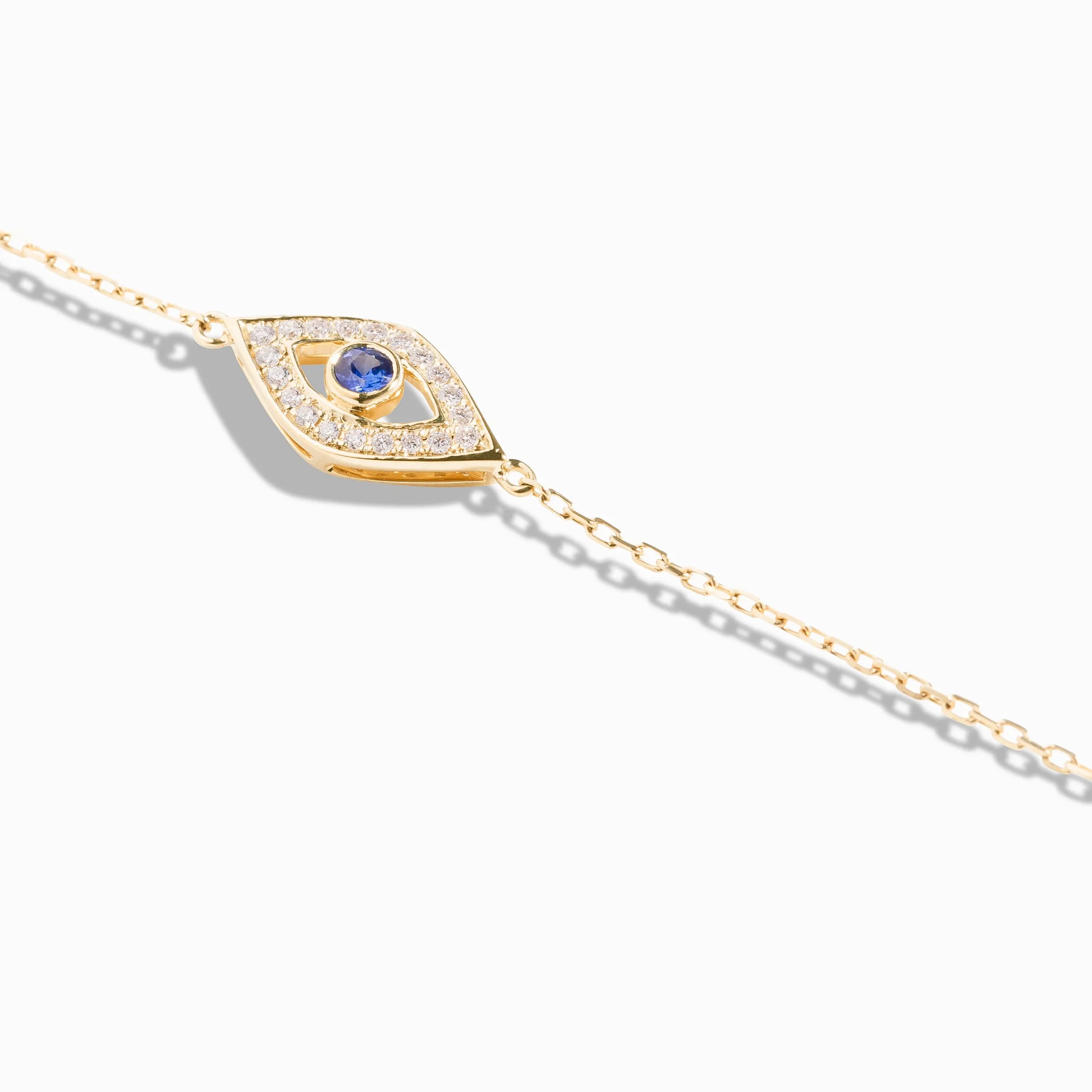 Evil Eye Diamond Bracelet / 9K and 18K Solid Gold sold by Nyrelle Jewelry product image thumbnail 2
