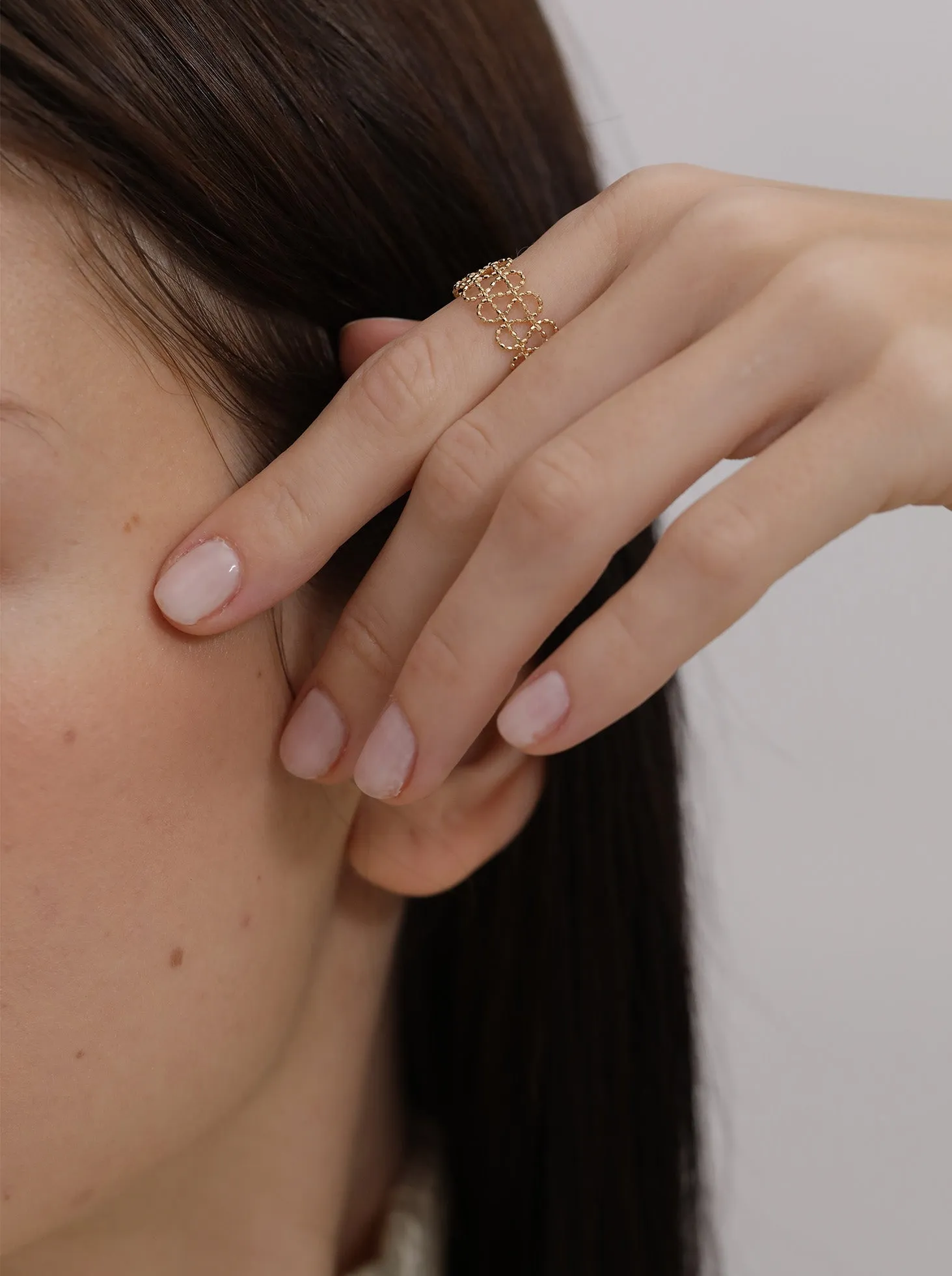 Wave Lace Wide Ring / 18K Solid Gold sold by Nyrelle Jewelry product image thumbnail 3