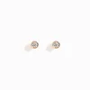 Bezel-Set Diamond Studs / 9K and 18K Solid Gold sold by Nyrelle Jewelry
