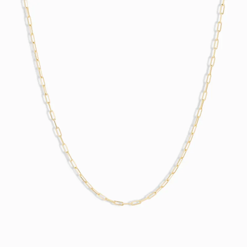 Thin Link Chain Necklace / 18K Solid Gold sold by Nyrelle Jewelry
