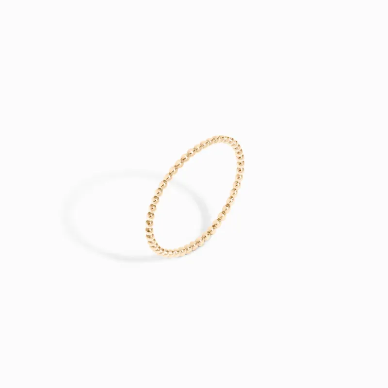 Mini Beaded Ring / 9K and 18K Solid Gold sold by Nyrelle Jewelry