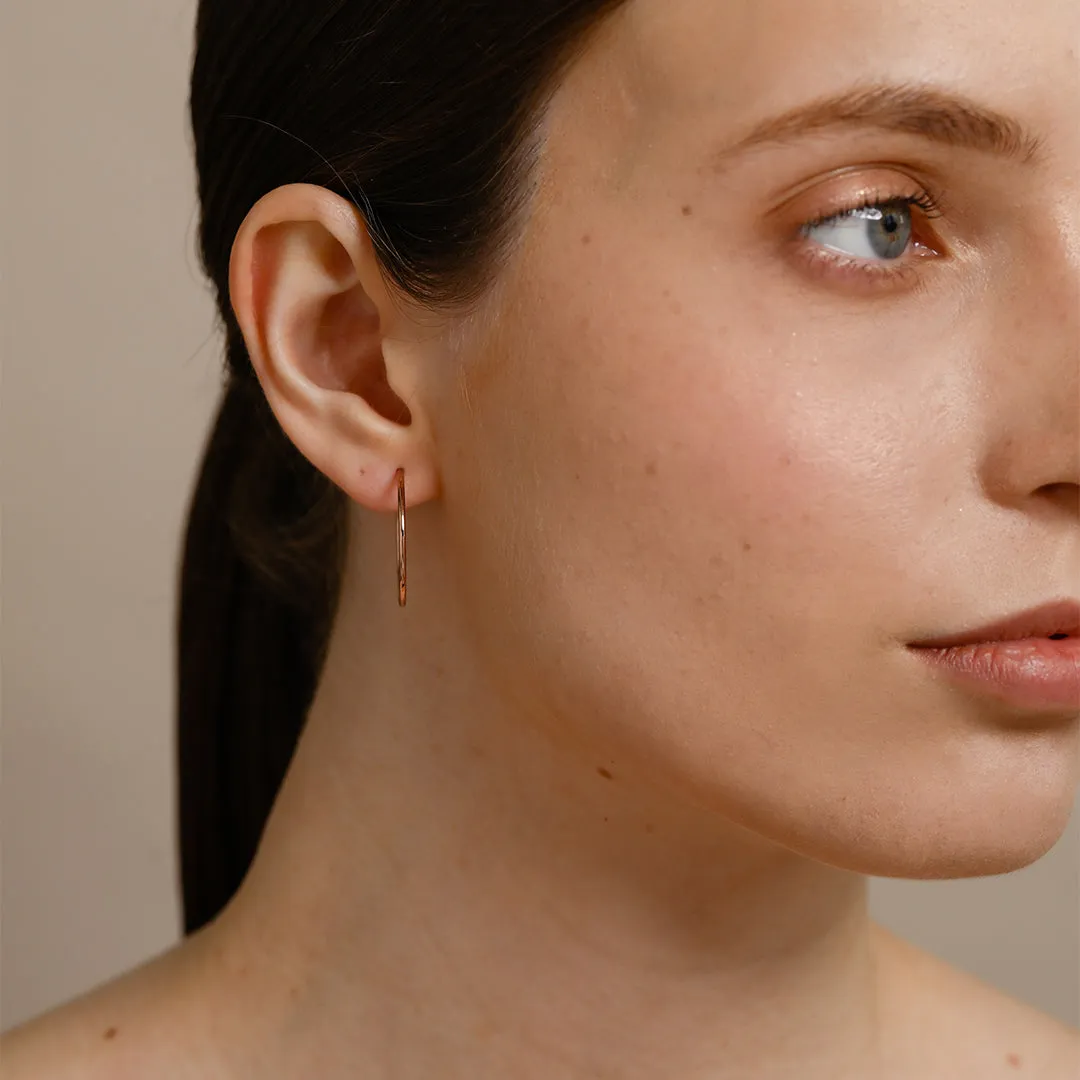 Thin Inbetween Hoop Earrings / 9K and 18K Solid Gold sold by Nyrelle Jewelry product image thumbnail 5