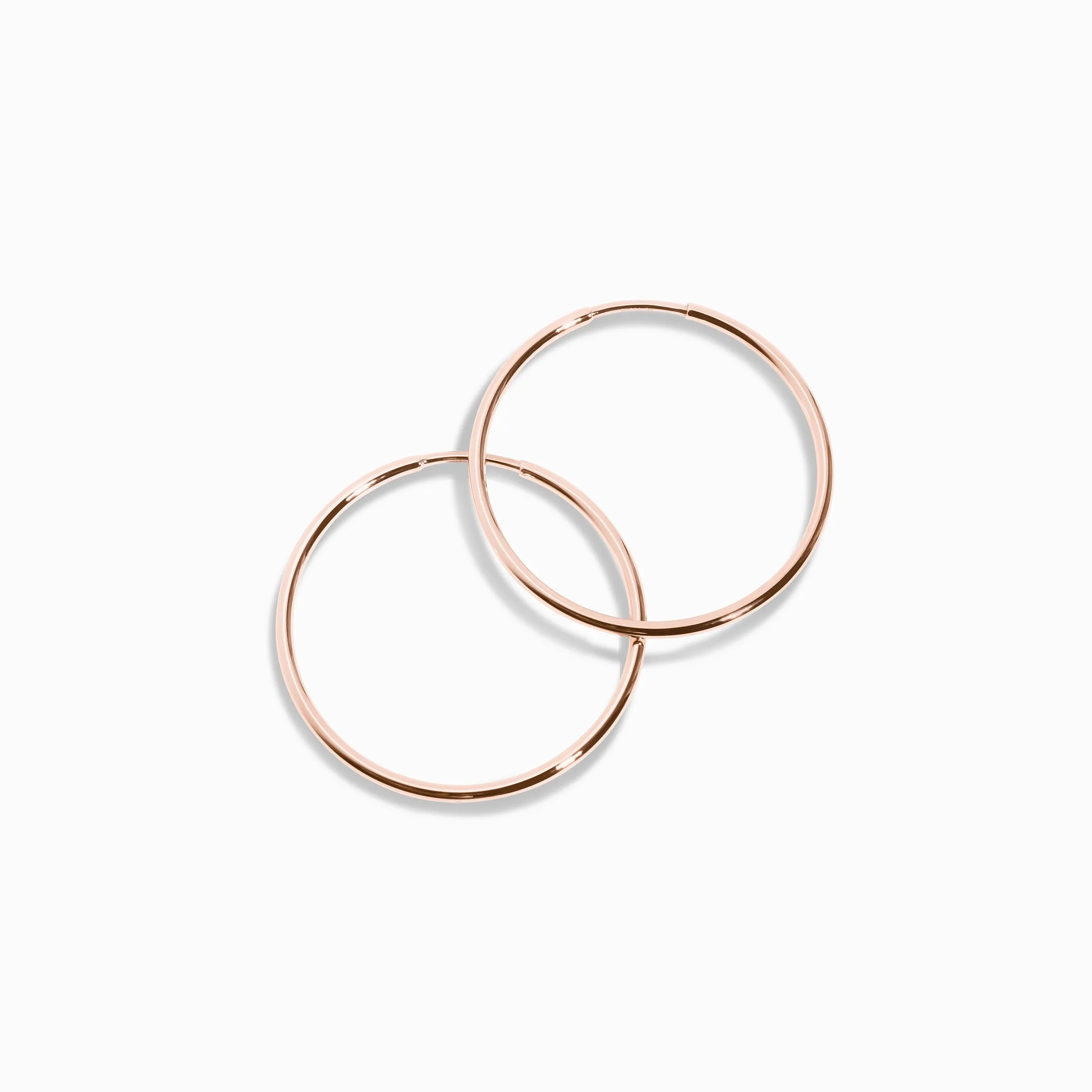 Thin Inbetween Hoop Earrings / 9K and 18K Solid Gold sold by Nyrelle Jewelry product image thumbnail 2