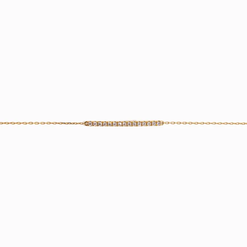 Diamond Bar Bracelet / 9K and 18K Solid Gold sold by Nyrelle Jewelry