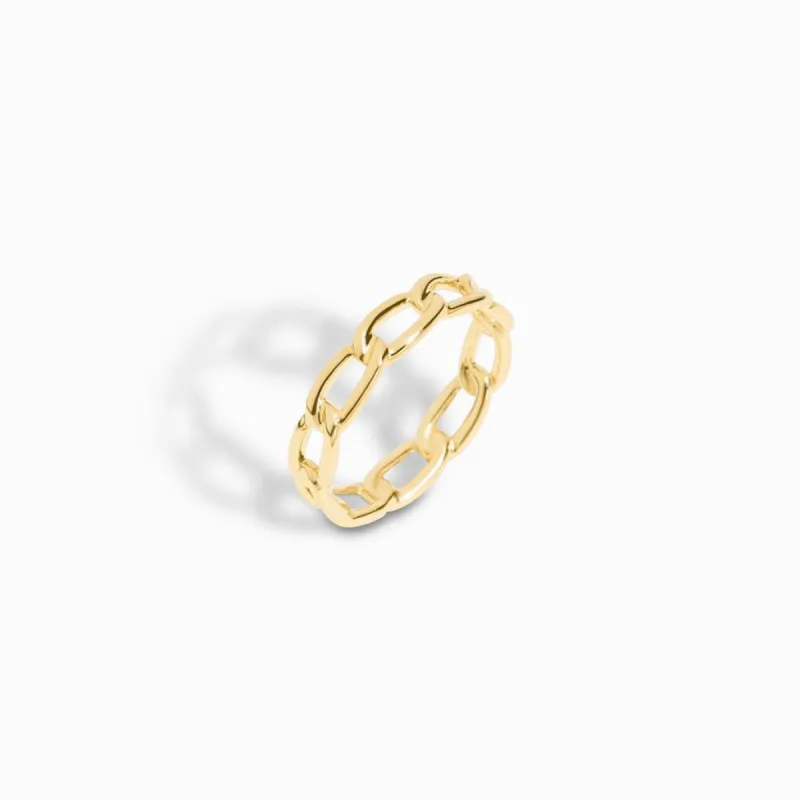 Link Ring / 9K and 18K Solid Gold sold by Nyrelle Jewelry