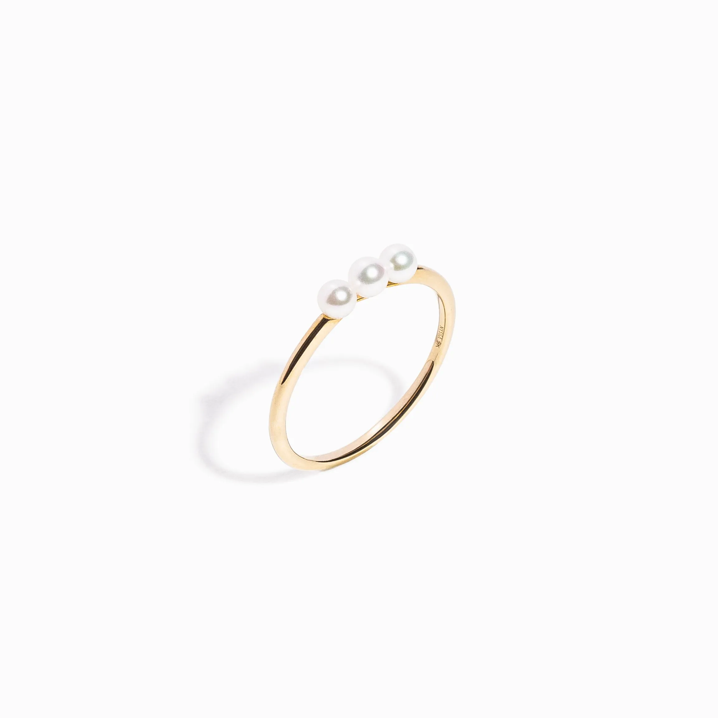 Pearlet Trio Ring / 9K and 18K Solid Gold sold by Nyrelle Jewelry