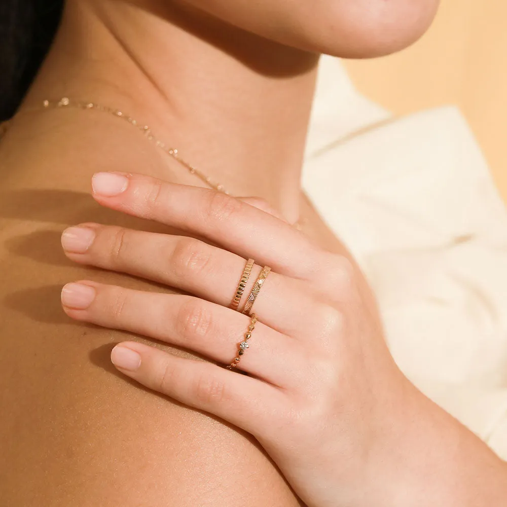 Line Pattern Ring / 9K and 18K Solid Gold sold by Nyrelle Jewelry product image thumbnail 4