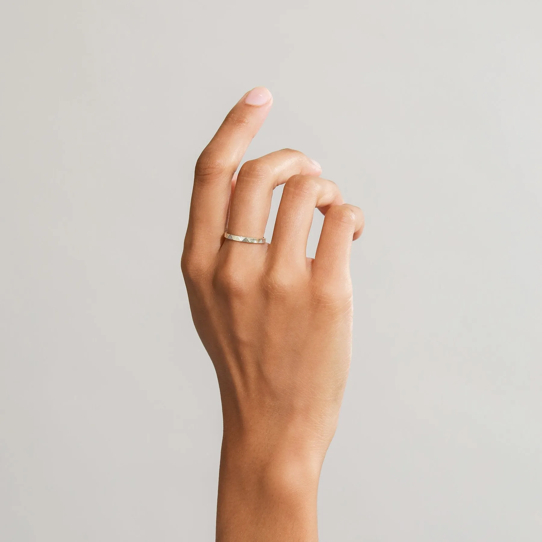 Line Pattern Ring / 9K and 18K Solid Gold sold by Nyrelle Jewelry product image thumbnail 5