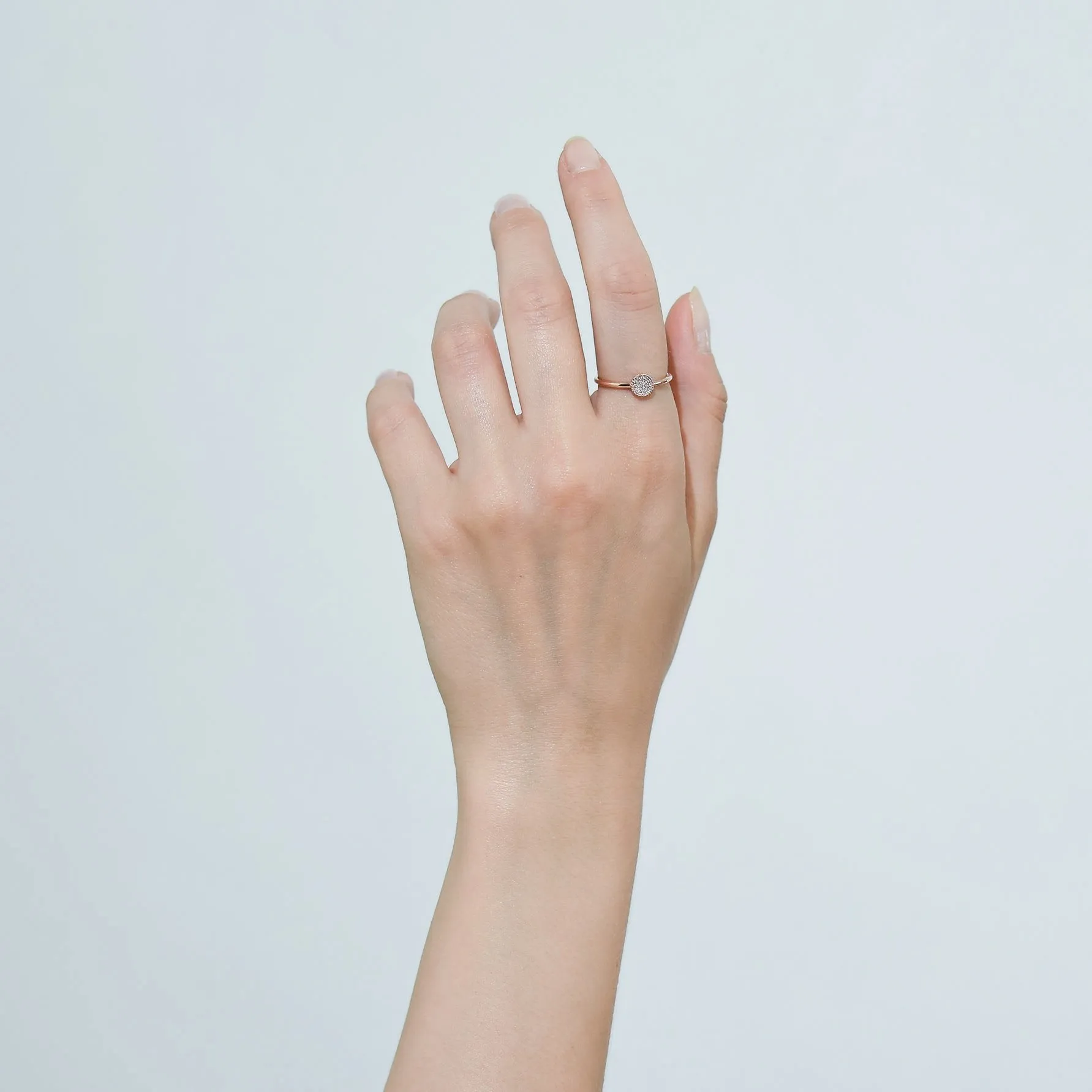 Pavé Diamond Circle Ring / 9K and 18K Solid Gold sold by Nyrelle Jewelry product image thumbnail 5