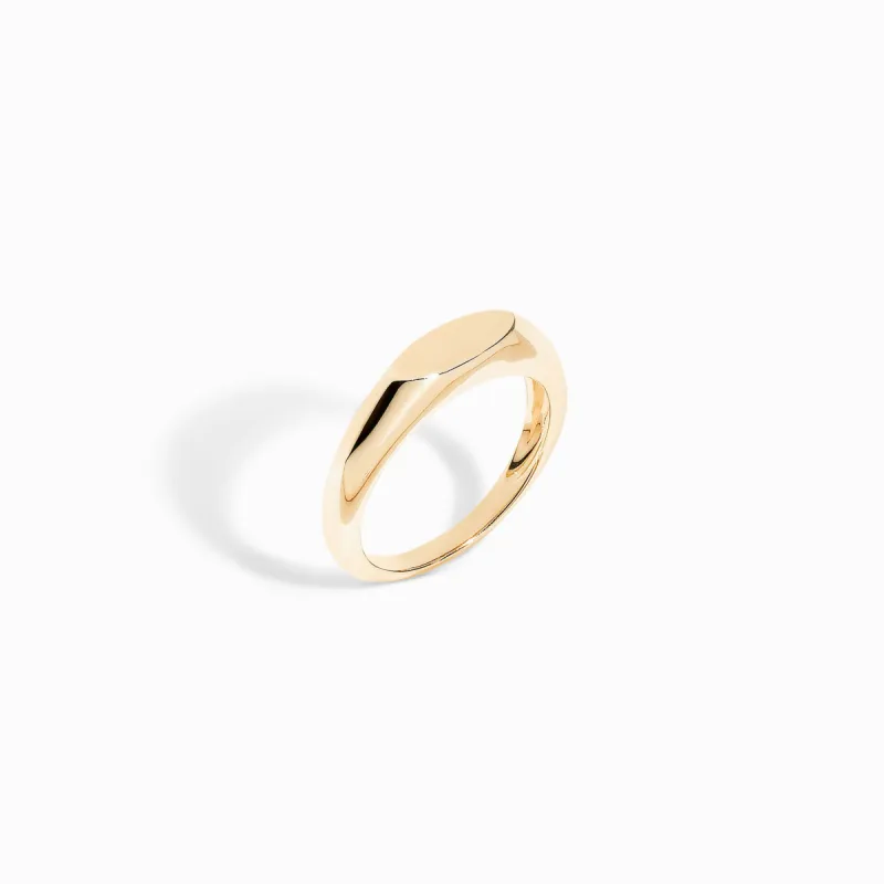 Slim Signet Ring / 9K and 18K Solid Gold sold by Nyrelle Jewelry