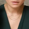 Thin Herringbone Chain Necklace / 18K Solid Gold sold by Nyrelle Jewelry