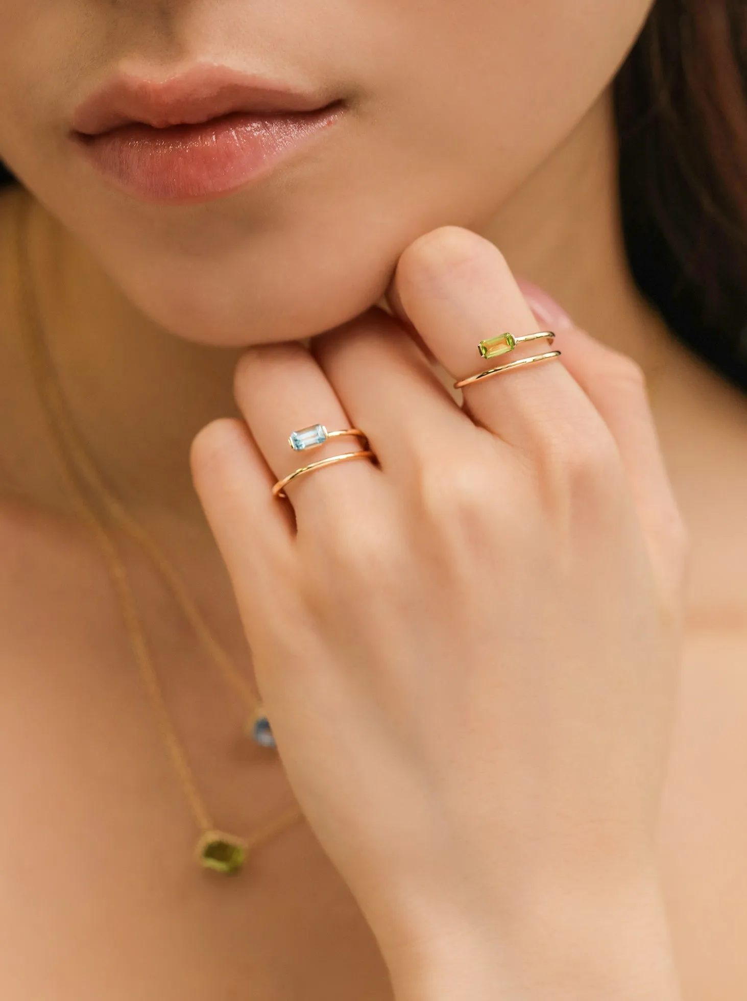 Green Peridot Wrap Ring /9K and 18K Solid Gold sold by Nyrelle Jewelry product image thumbnail 5