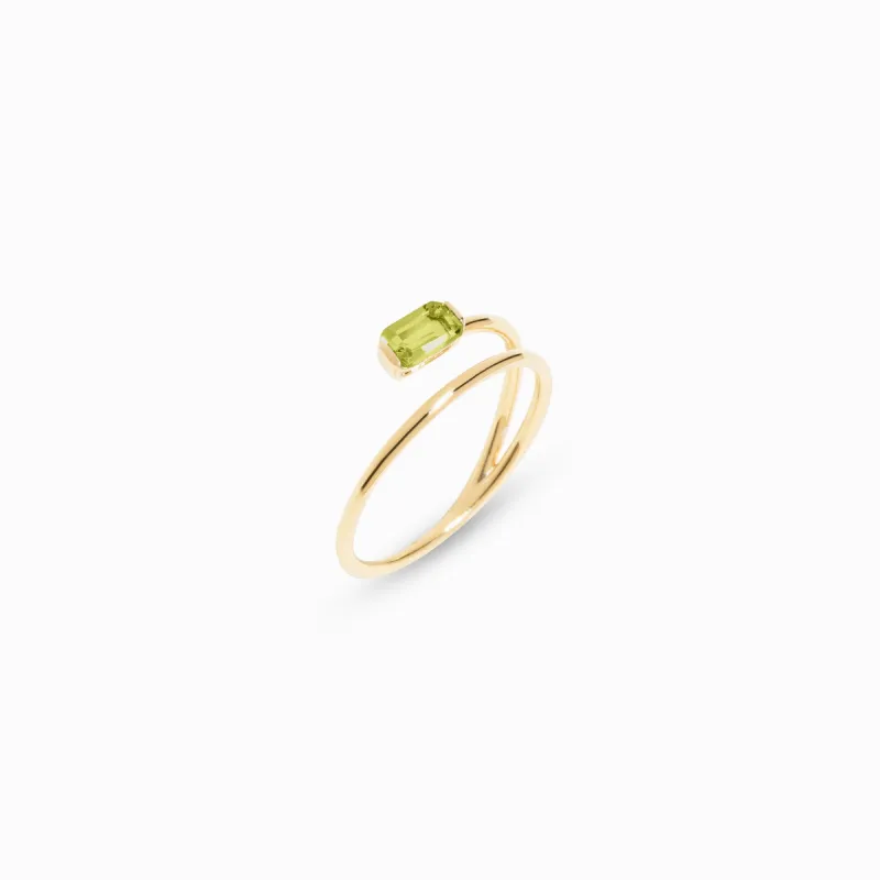 Green Peridot Wrap Ring /9K and 18K Solid Gold sold by Nyrelle Jewelry