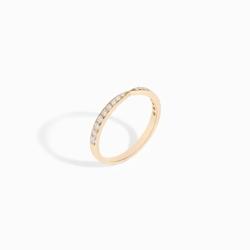 Pavé Diamond Twist Ring / 9K and 18K Solid Gold sold by Nyrelle Jewelry