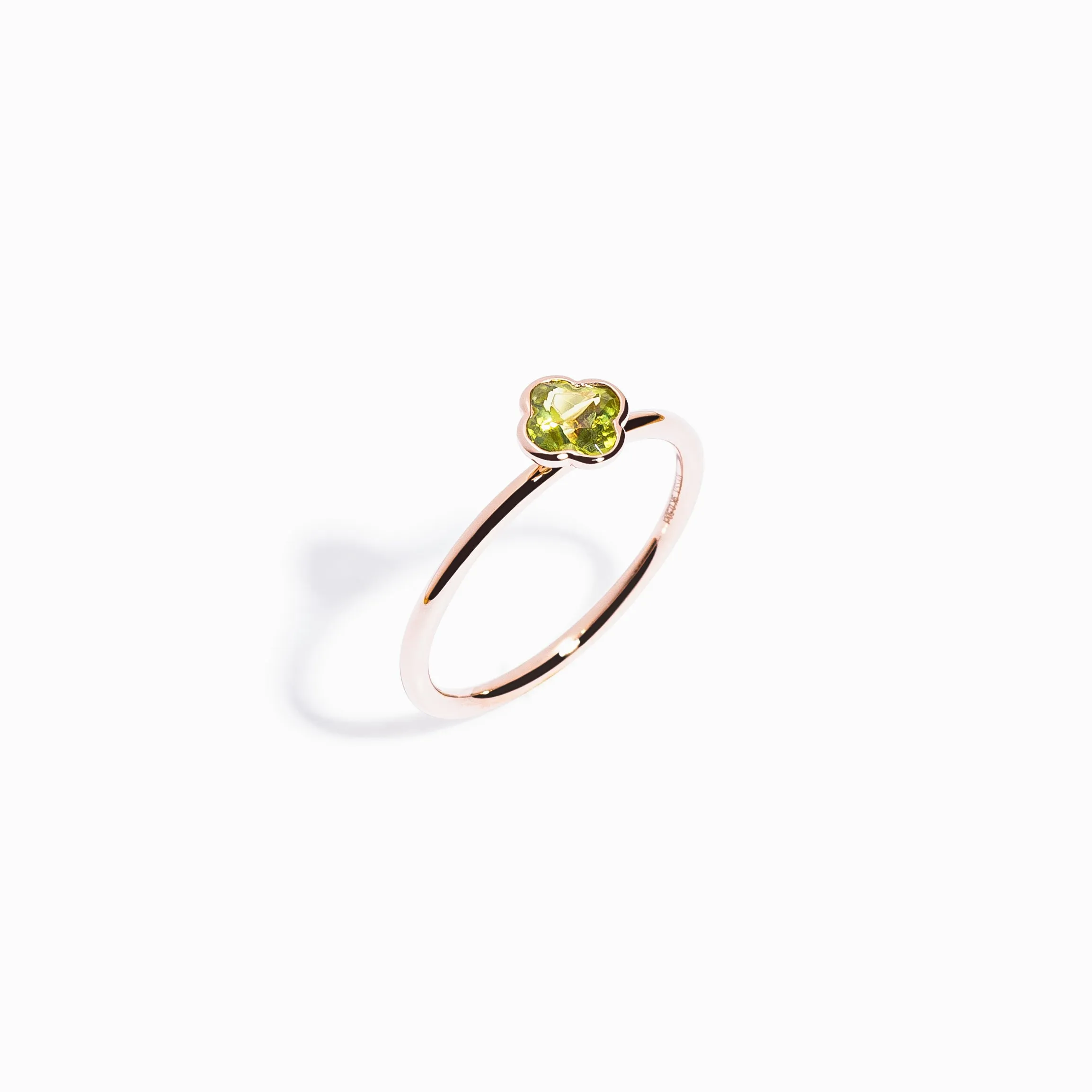 Clover Cut Peridot Ring / 9K and 18K Solid Gold sold by Nyrelle Jewelry product image thumbnail 2