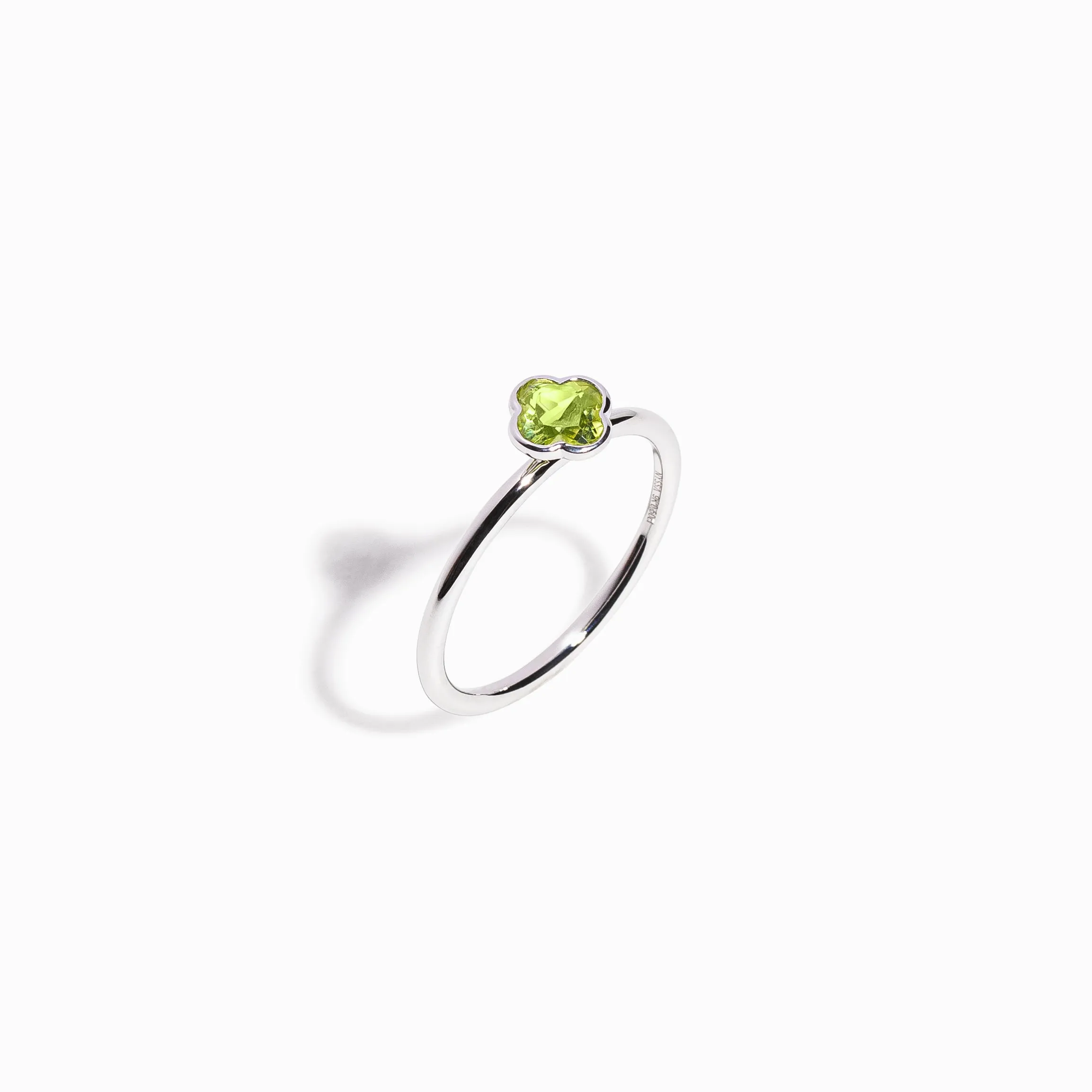 Clover Cut Peridot Ring / 9K and 18K Solid Gold sold by Nyrelle Jewelry product image thumbnail 3