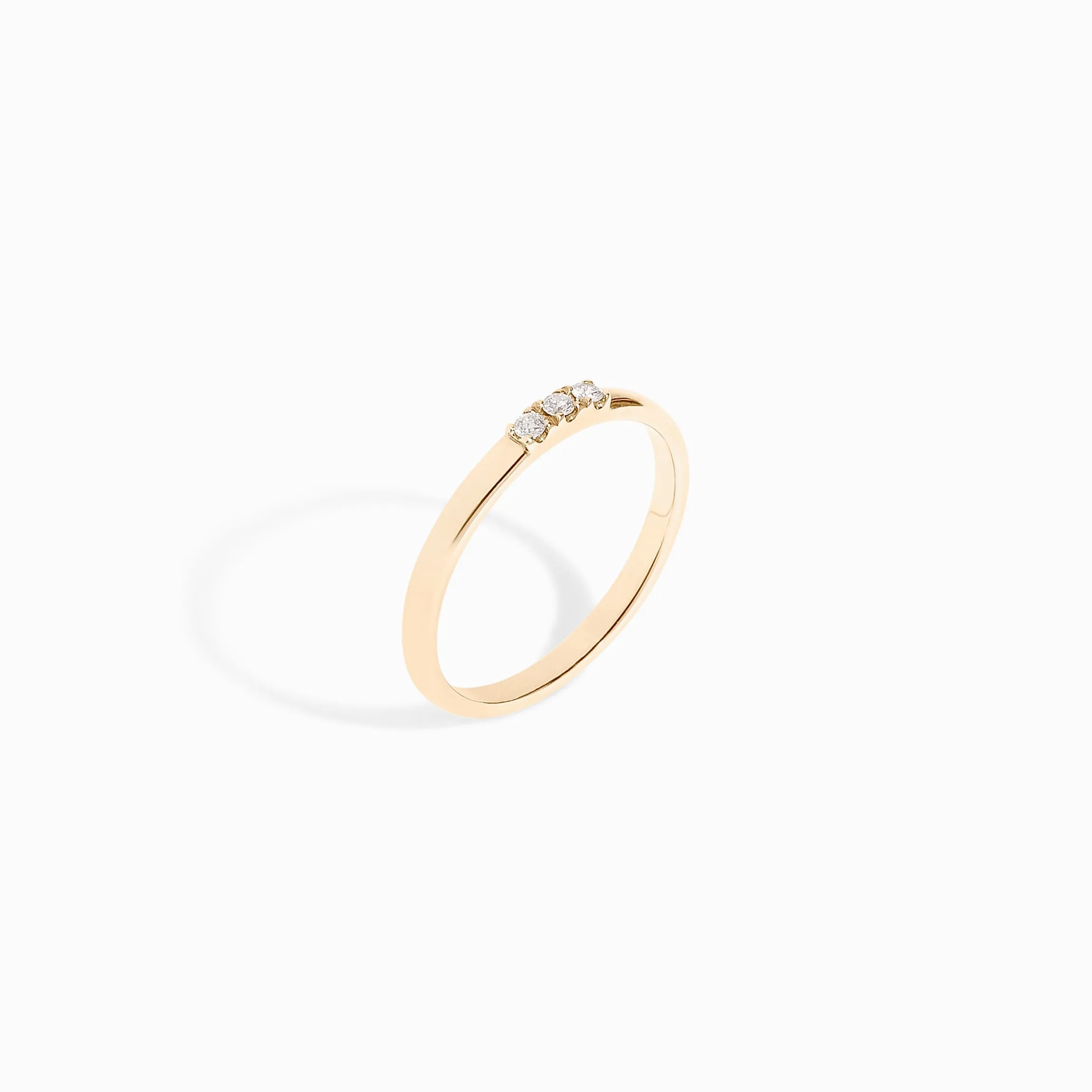 Diamond Line Ring / 9K and 18K Solid Gold sold by Nyrelle Jewelry