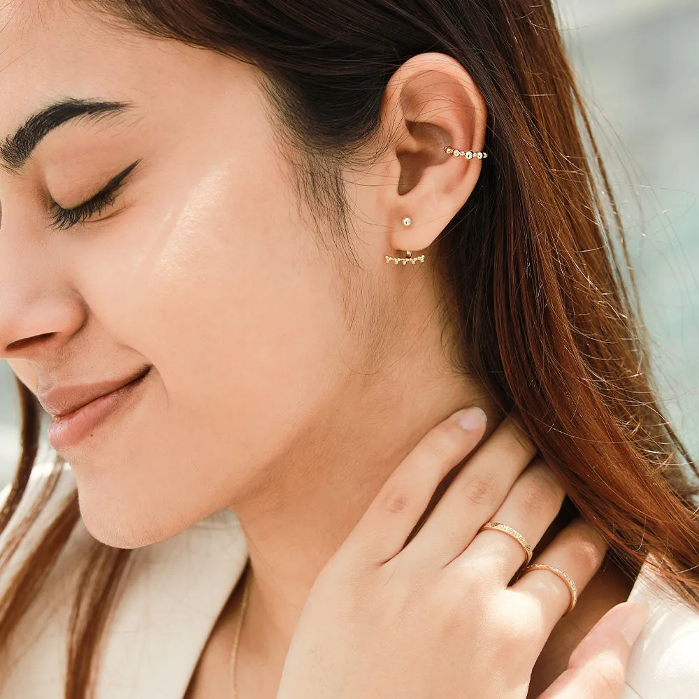 Mini Bead Ear Jackets / Vermeil sold by Nyrelle Jewelry product image thumbnail 4