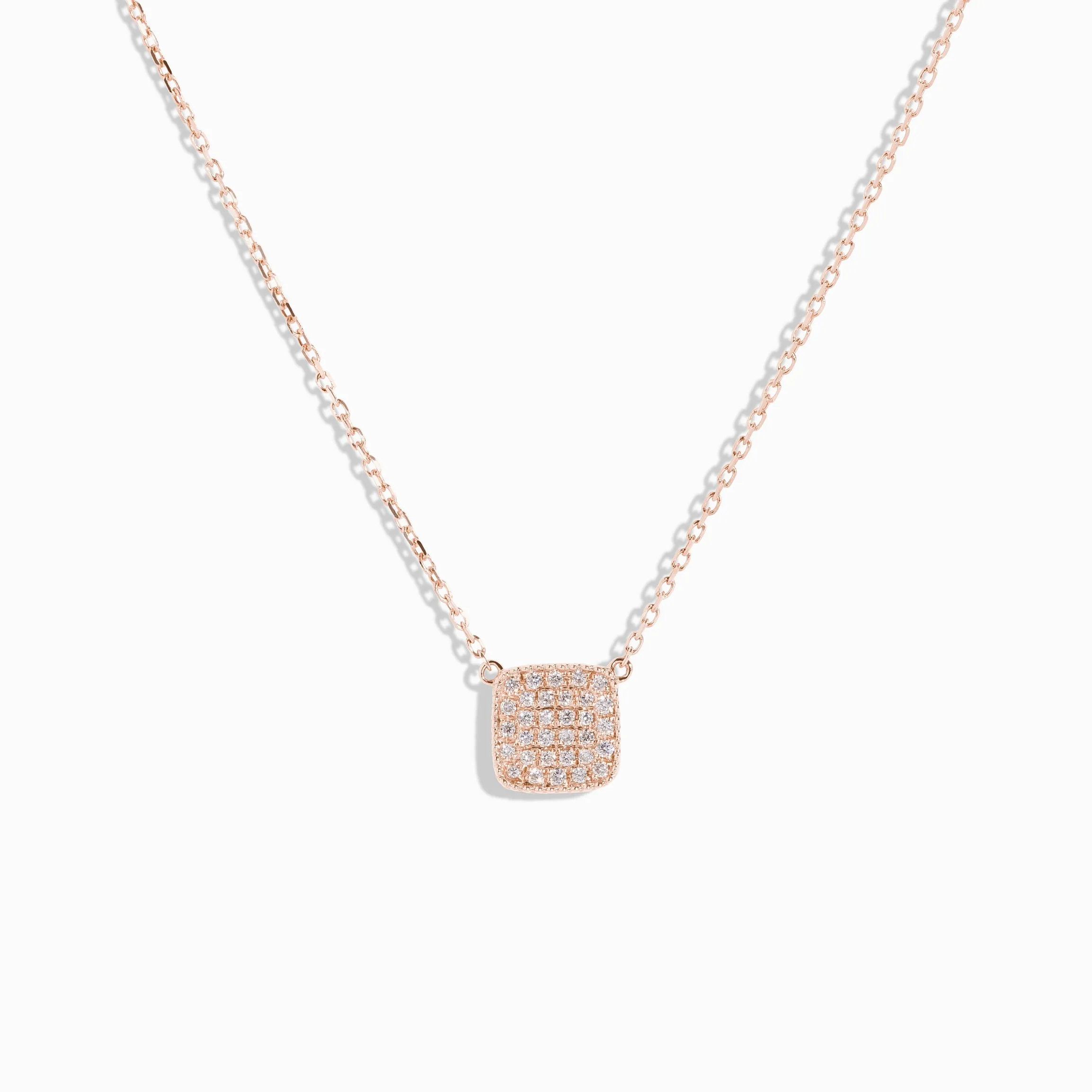 Pavé Diamond Square Necklace / 9K and 18K Solid Gold sold by Nyrelle Jewelry product image thumbnail 3