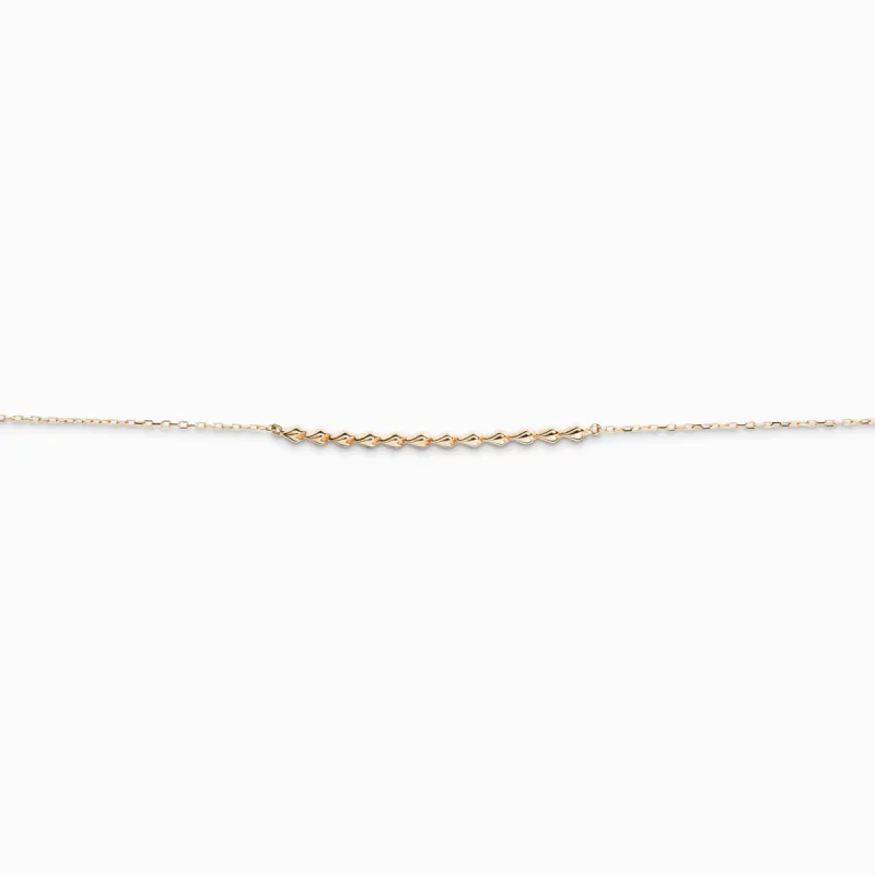 Studded Bar Bracelet / 9K and 18K Solid Gold sold by Nyrelle Jewelry