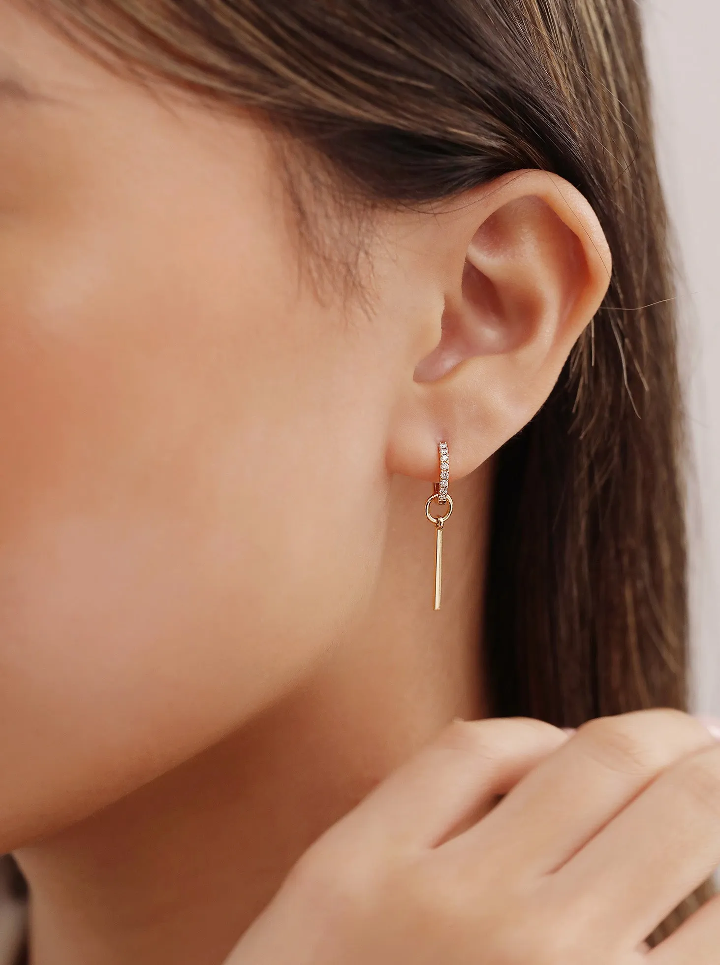 Bar Hoop Charm sold by Nyrelle Jewelry product image thumbnail 3