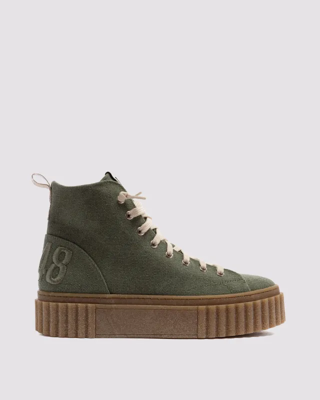 Creeper Hi Olive Canvas sold by P448