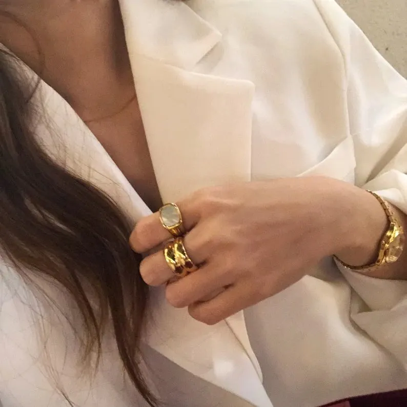 Gold Ring - NYC Duo Ridge Ring sold by UPPER Bags product image thumbnail 3