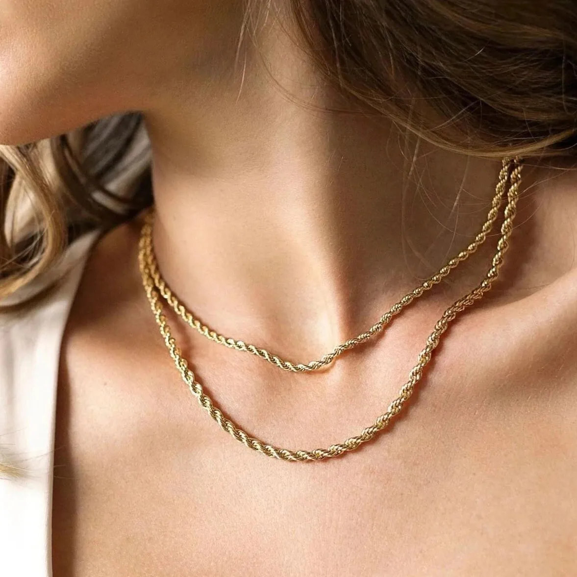 Gold Rope Chain Necklace sold by UPPER Bags