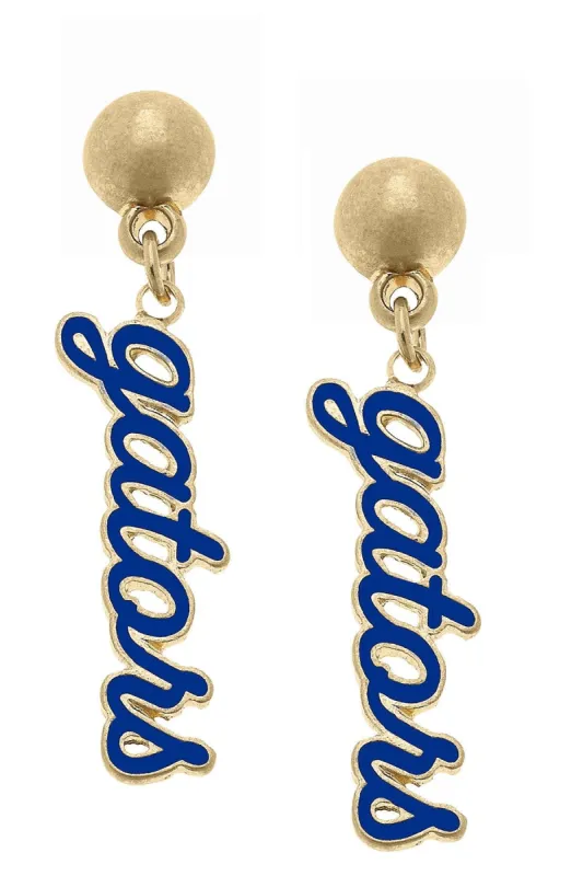 Florida Gators Enamel Script Earrings sold by Canvas Style