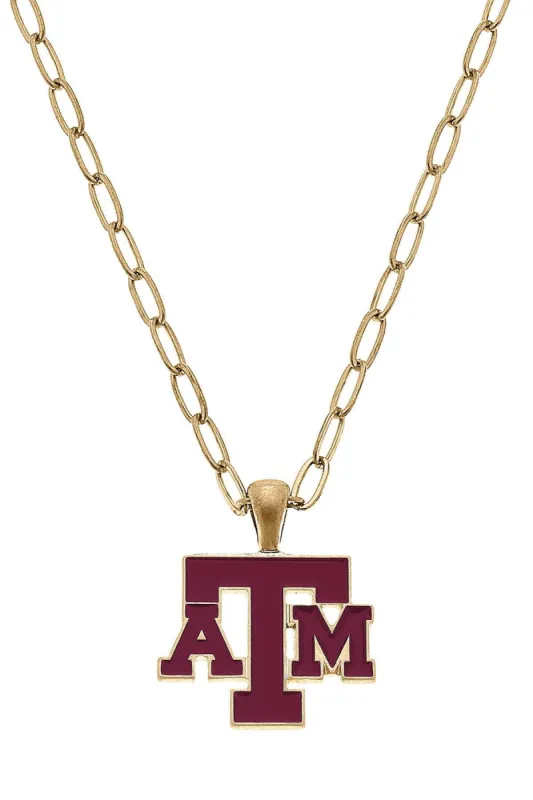 Texas A&M Aggies Enamel Pendant Necklace - FINAL SALE sold by Canvas Style