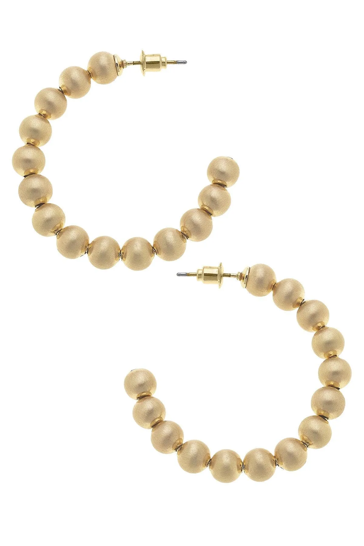 Jasper Ball Bead Hoop Earrings sold by Canvas Style