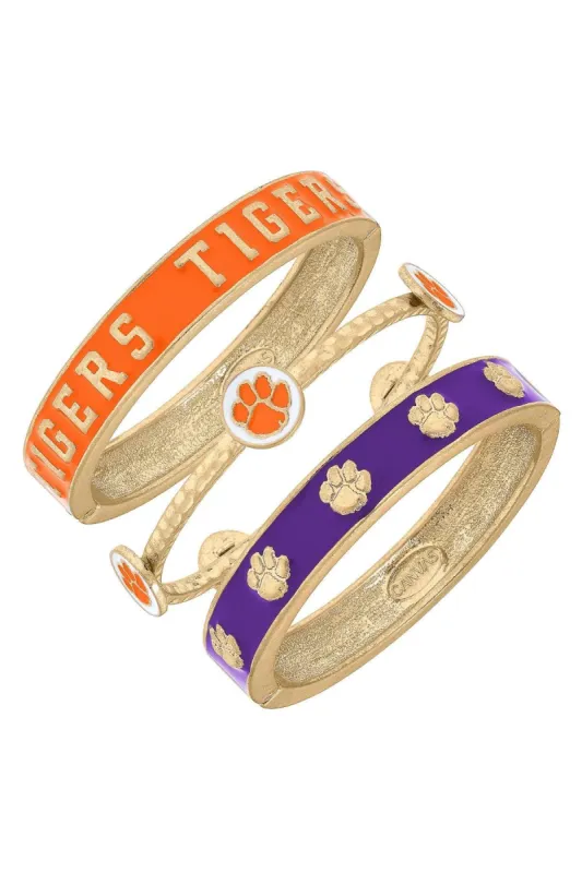 Clemson Tigers Enamel Bangle Stack (Set of 3) sold by Canvas Style