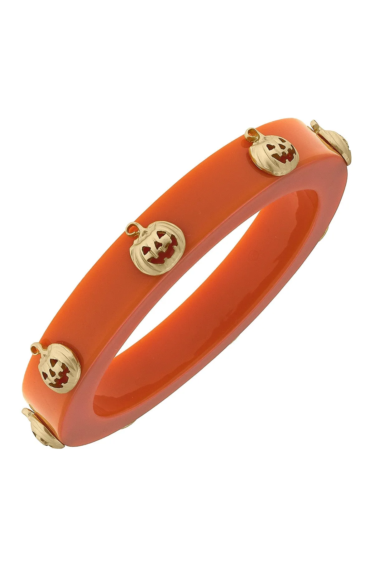 Jack-O'-Lantern Resin Bangle in Orange sold by Canvas Style