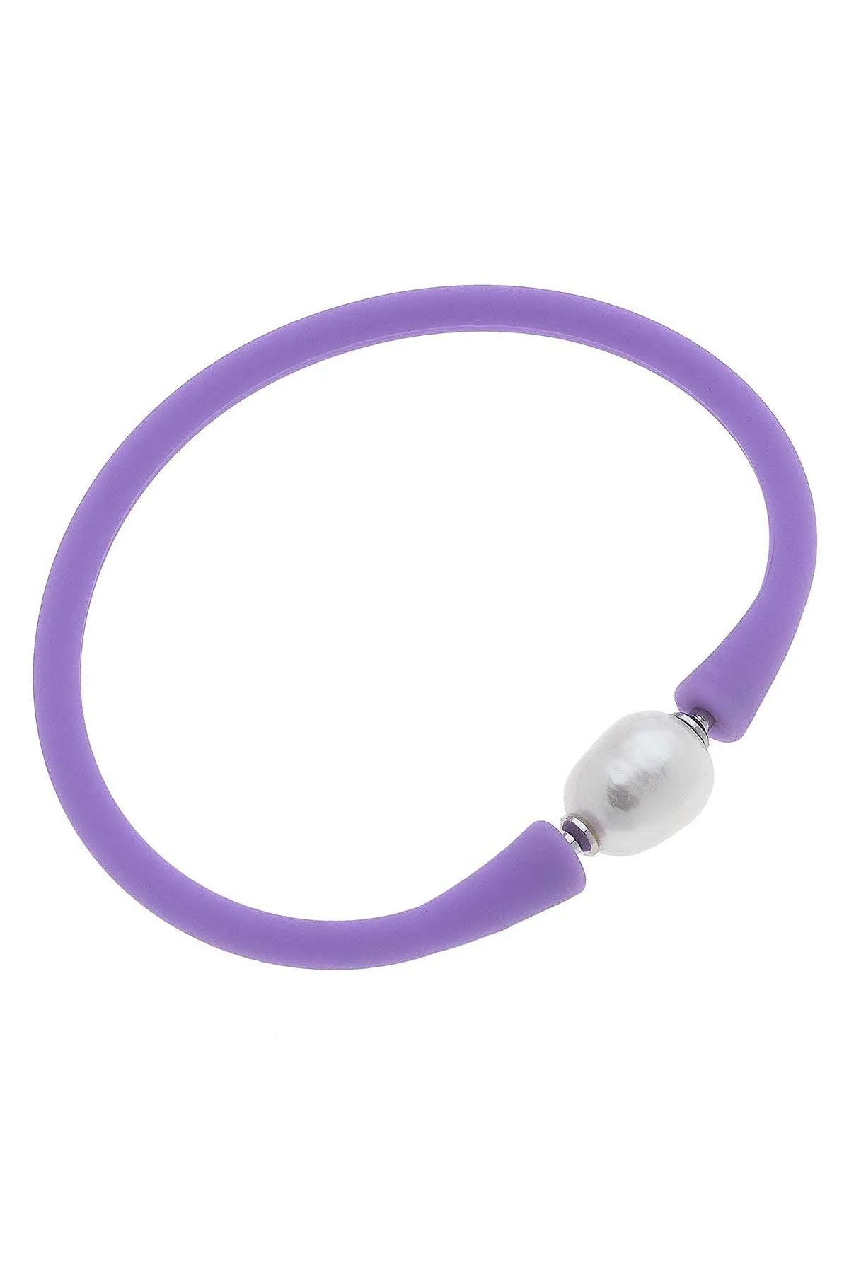 Bali Freshwater Pearl Silicone Bracelet in Lavender - FINAL SALE sold by Canvas Style