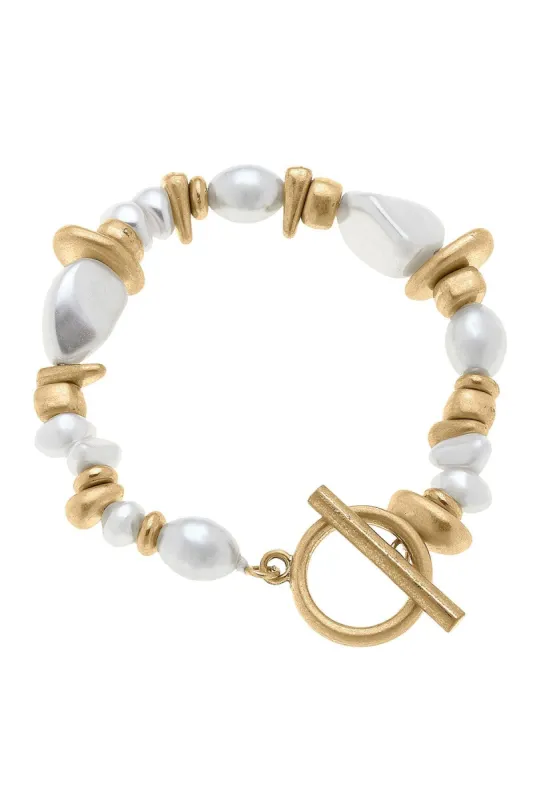Parker Baroque Pearl Stretch Toggle Bracelet sold by Canvas Style