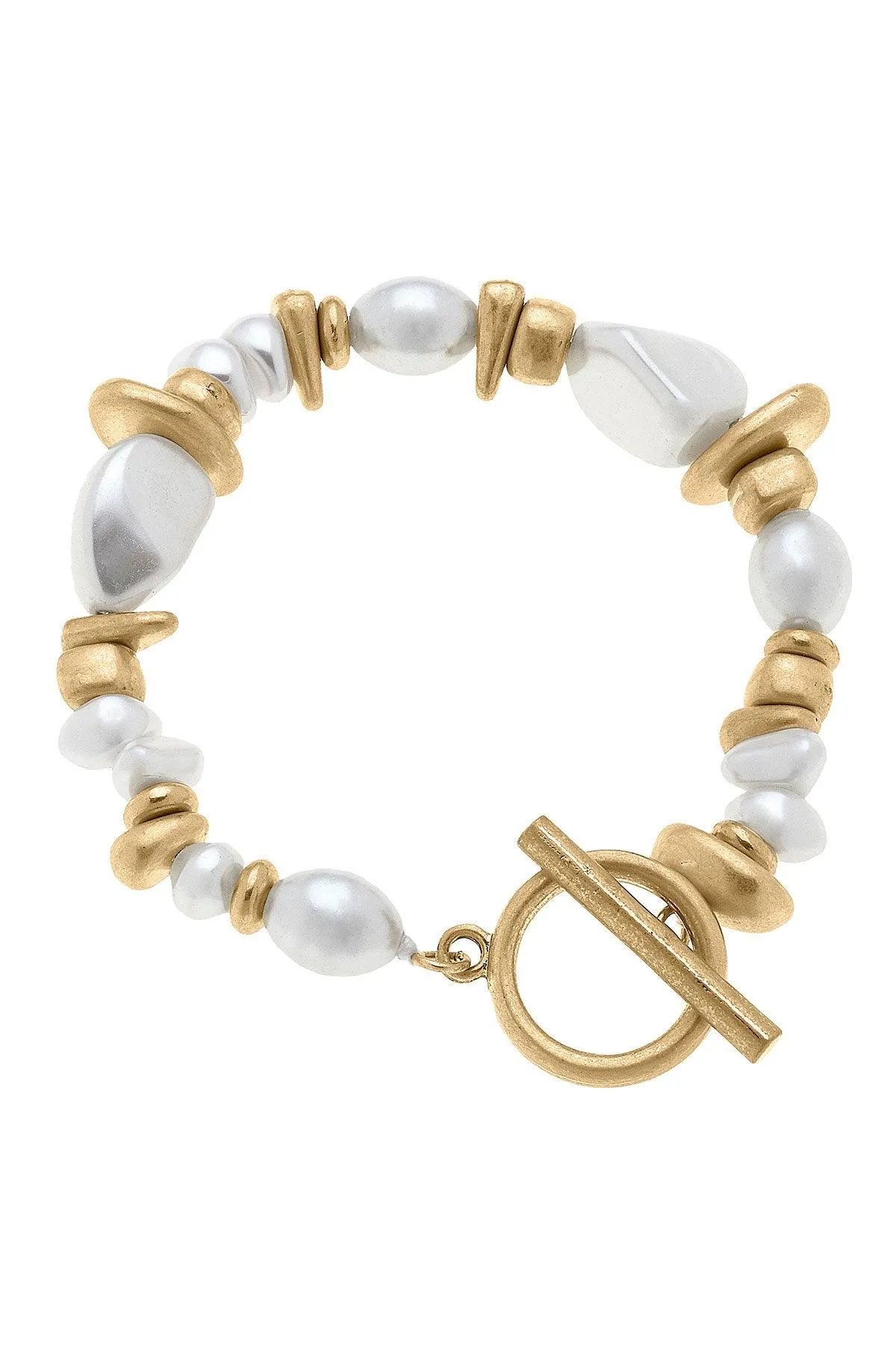 Parker Baroque Pearl Stretch Toggle Bracelet sold by Canvas Style
