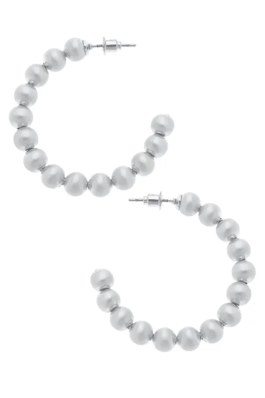 Jasper Ball Bead Hoop Earrings sold by Canvas Style