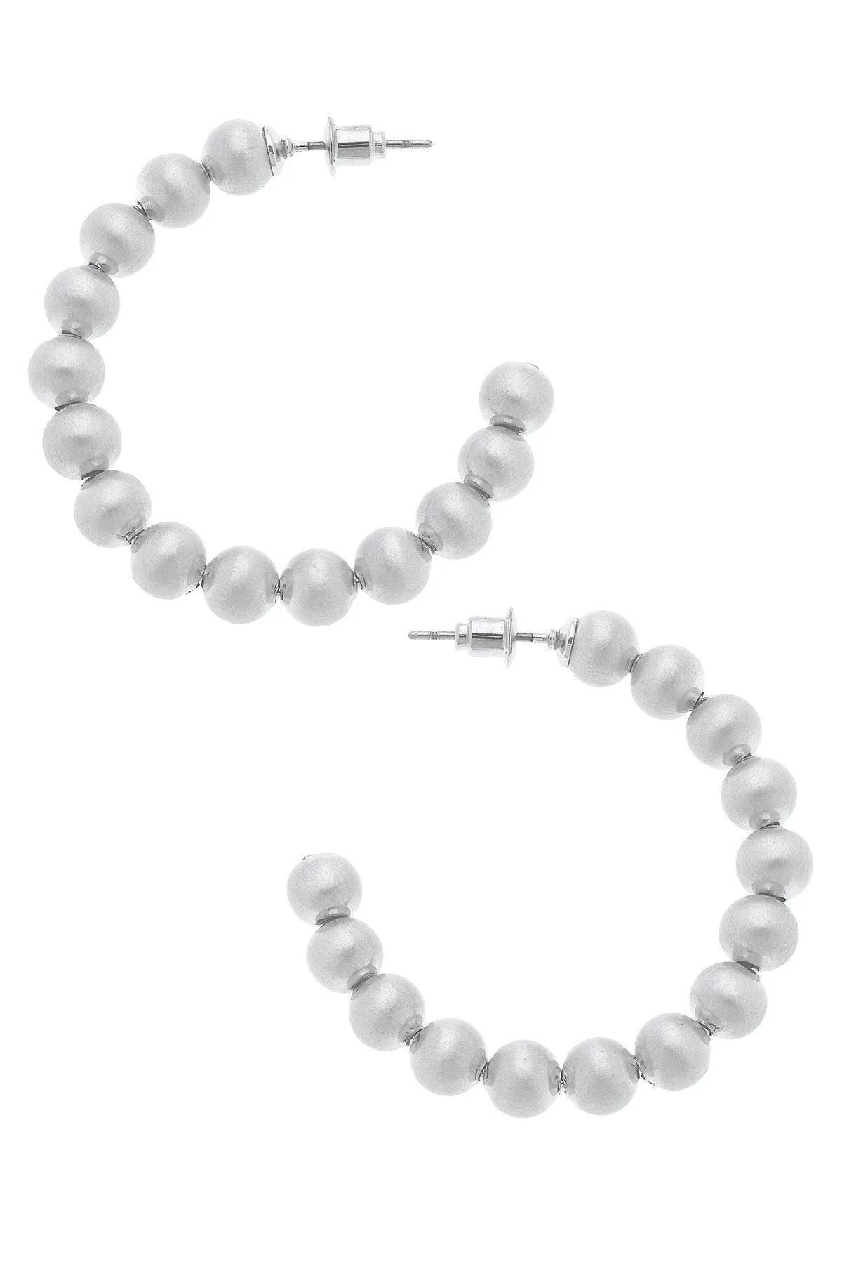 Jasper Ball Bead Hoop Earrings sold by Canvas Style