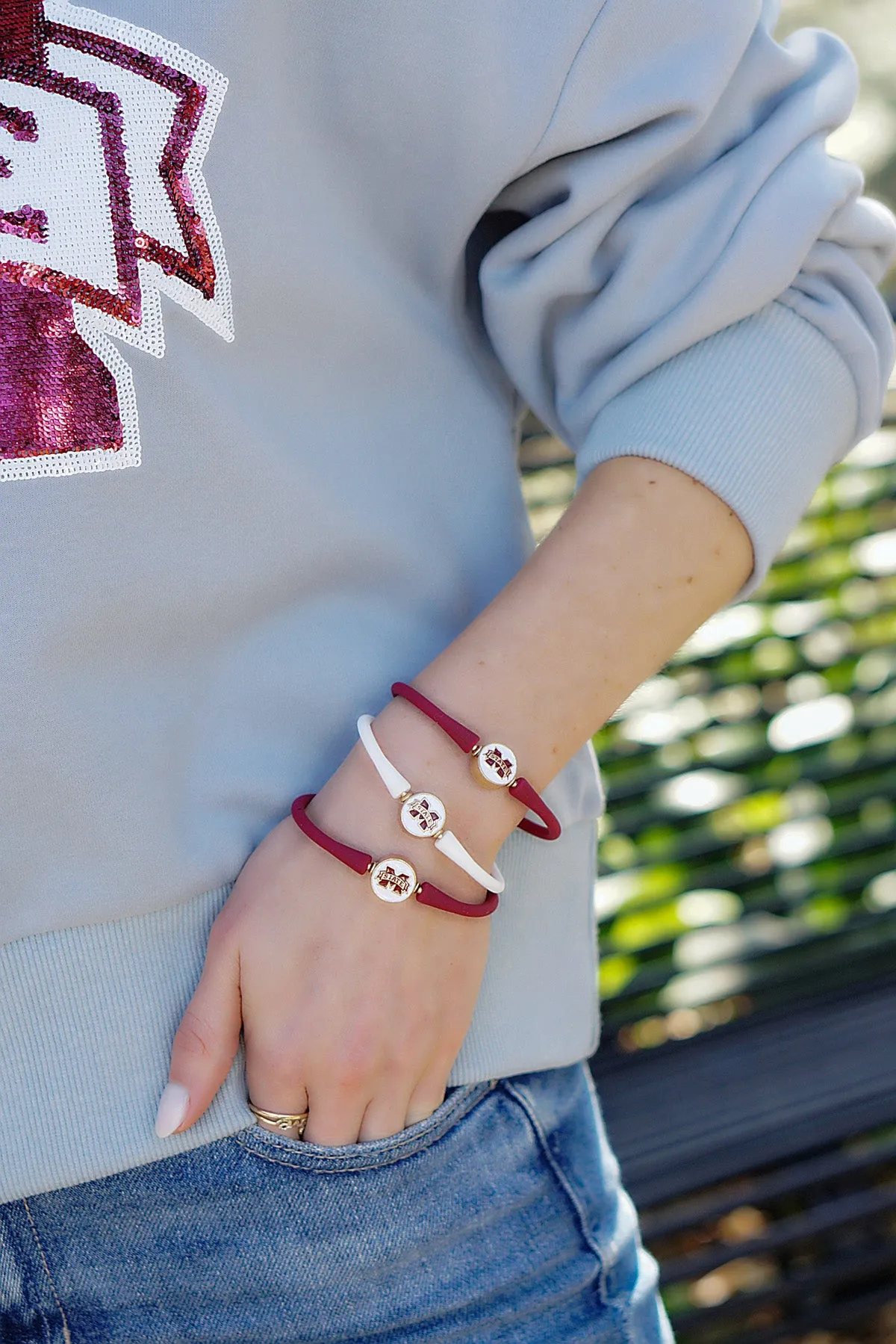 Mississippi State Bulldogs Enamel Silicone Bali Bracelet - FINAL SALE sold by Canvas Style product image thumbnail 2