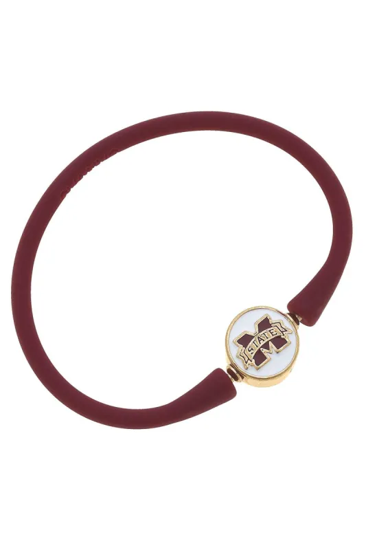Mississippi State Bulldogs Enamel Silicone Bali Bracelet - FINAL SALE sold by Canvas Style