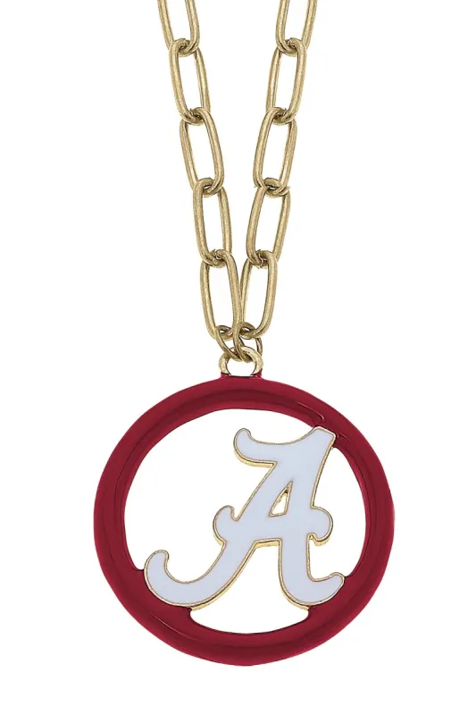 Alabama Crimson Tide Logo Enamel Medallion 32" Necklace sold by Canvas Style