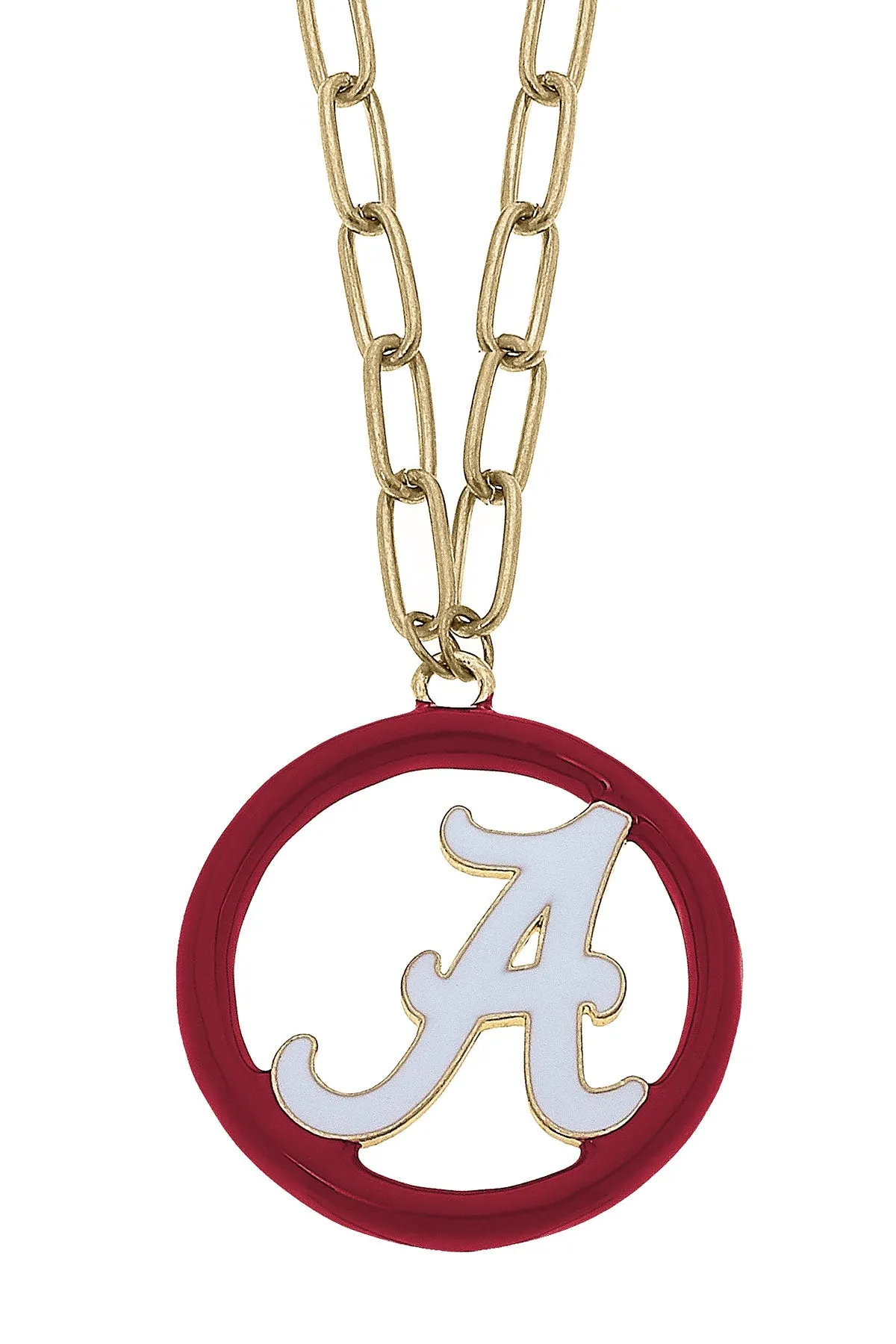 Alabama Crimson Tide Logo Enamel Medallion 32" Necklace sold by Canvas Style