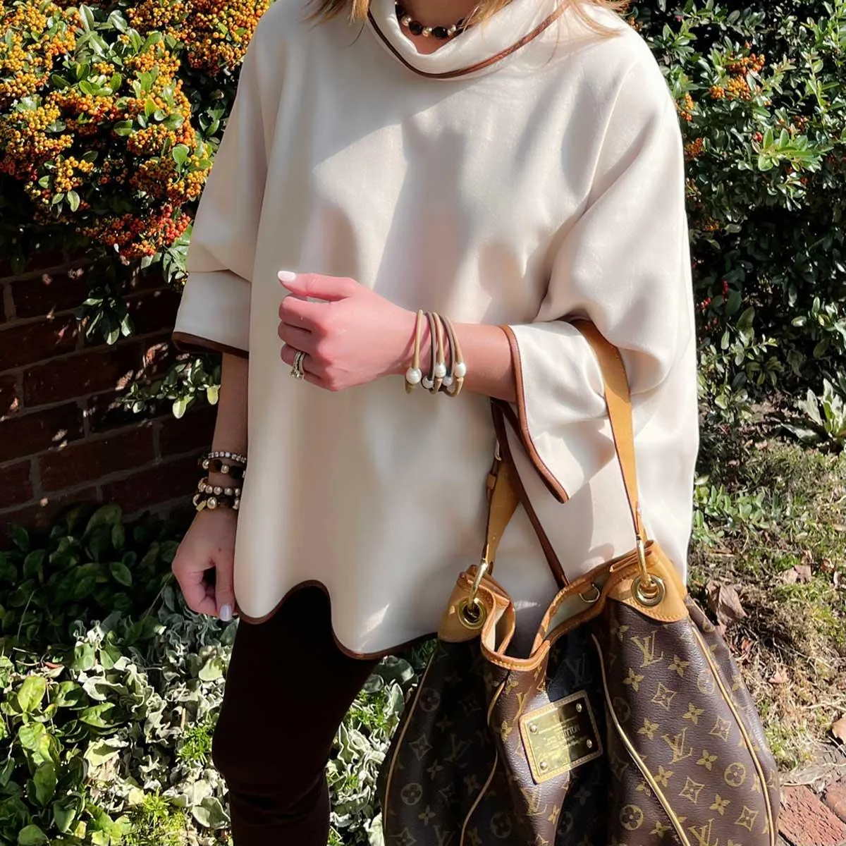 Bali Freshwater Pearl Silicone Bracelet Set of 3 in Cocoa - FINAL SALE sold by Canvas Style product image thumbnail 2