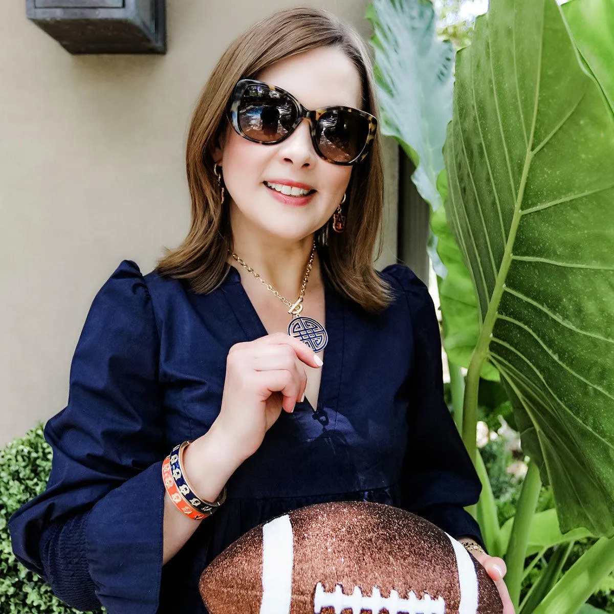 Tara Game Day Greek Keys Enamel Pendant Necklace in Navy sold by Canvas Style product image thumbnail 3